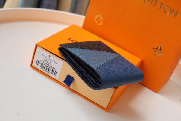 Louis Vuitton Slide Slender Wallet - Blue/Black - Image 5