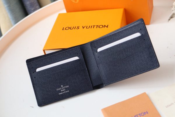 Louis Vuitton Slide Slender Wallet - Blue/Black - Image 4