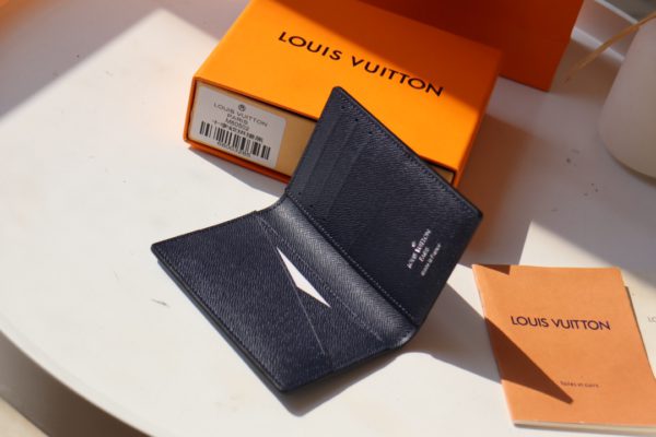 Louis Vuitton Single Pocket Wallet - Black/Blue - Image 4