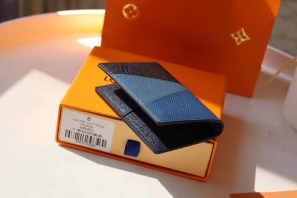 Louis Vuitton Single Pocket Wallet - Black/Blue - Image 3