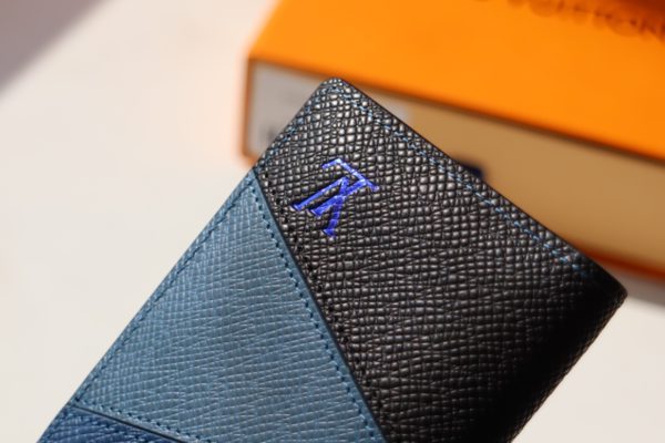 Louis Vuitton Single Pocket Wallet - Black/Blue - Image 5