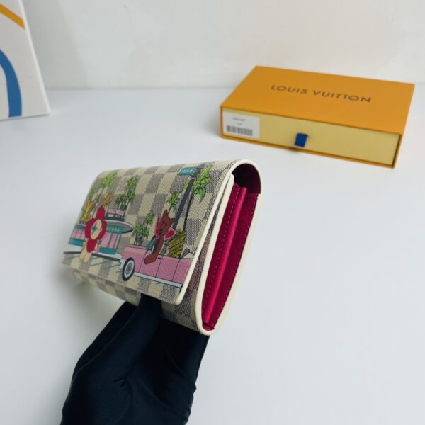 Louis Vuitton White Grid Christmas Style Envelope Wallet - Image 4