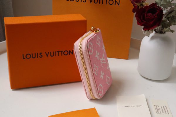 Louis Vuitton Monogram Jacquard Zipper Coin Purse - Pink - Image 5