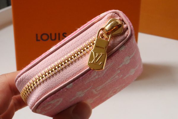 Louis Vuitton Monogram Jacquard Zipper Coin Purse - Pink - Image 4