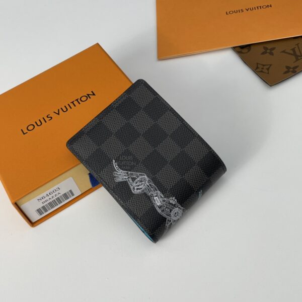Louis Vuitton Damier Stamps Coated Canvas PF Slender Wallet - Image 5