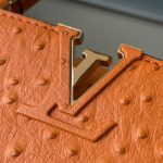 Louis Vuitton Small Capucines Ostrich Leather Handbag - Orange - Image 3