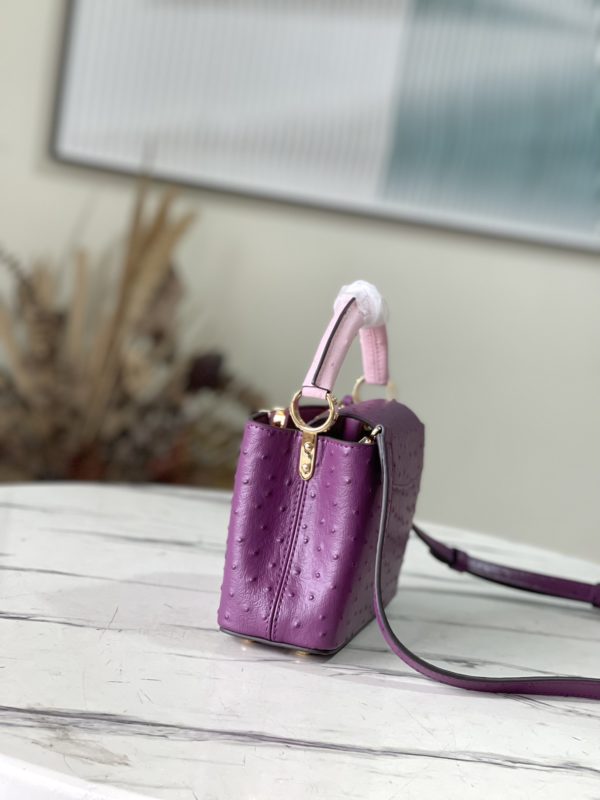 Louis Vuitton Mini Capucines Ostrich Leather Handbag - Purple - Image 3