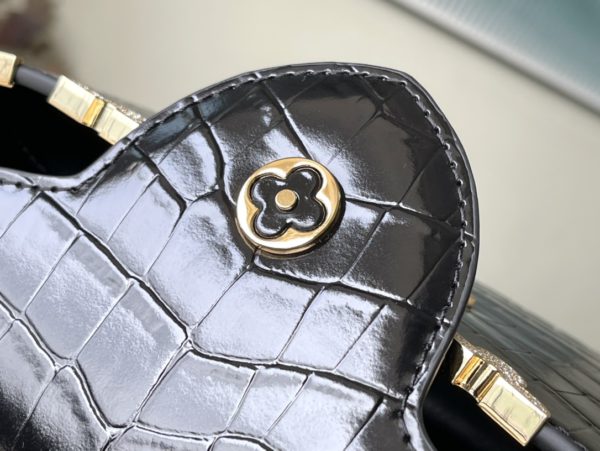 Louis Vuitton Crocodile Pattern Gold Buckle Trumpet Bag - Image 3