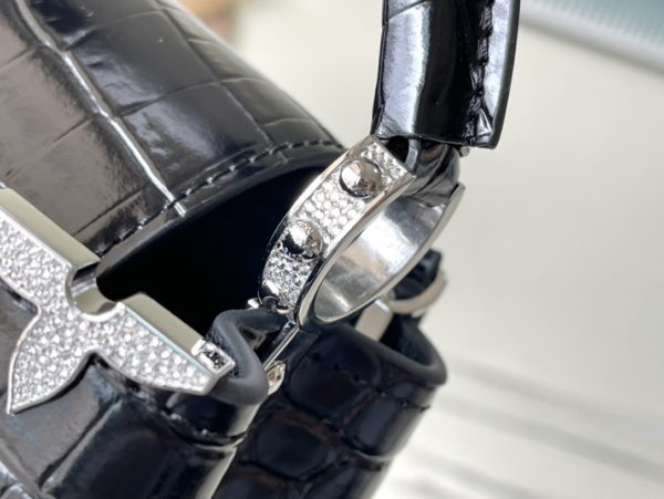Louis Vuitton Crocodile Pattern Silver Buckle Mini Bag - Image 5