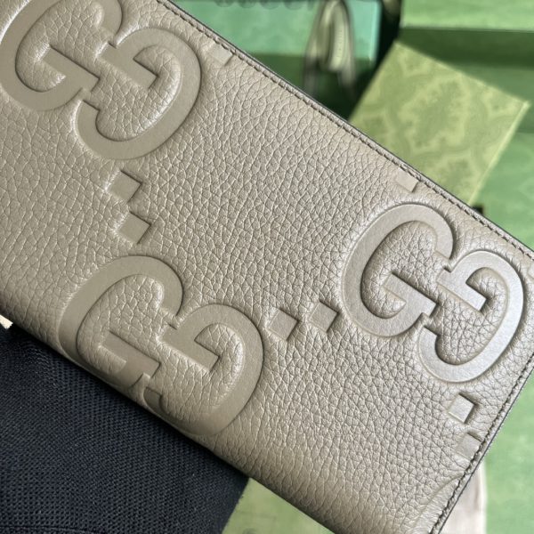 Gucci Leather Zipper Wallet - Grey - Image 3