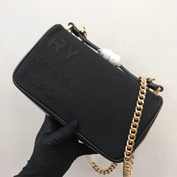 Burberry Lola Medium Canvas Shoulder Bag - Black - Image 5