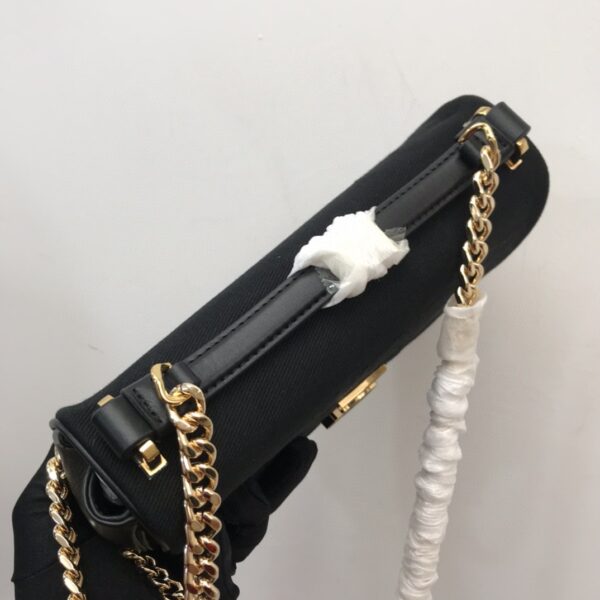 Burberry Lola Medium Canvas Shoulder Bag - Black - Image 4