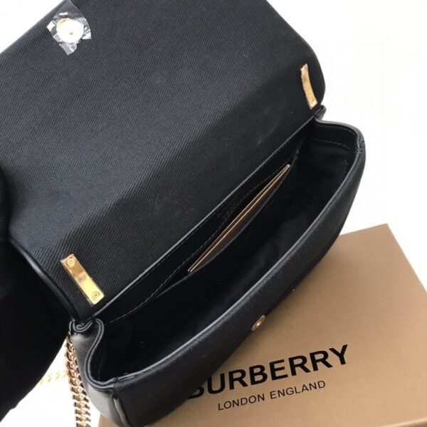 Burberry Lola Medium Canvas Shoulder Bag - Black - Image 3