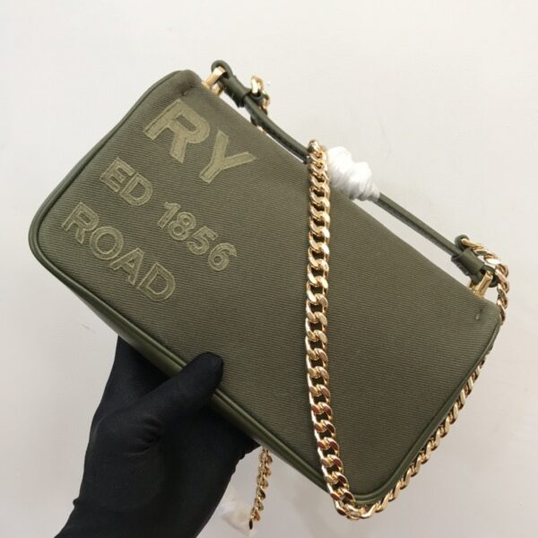 Burberry Lola Medium Canvas Shoulder Bag - Green - Image 5