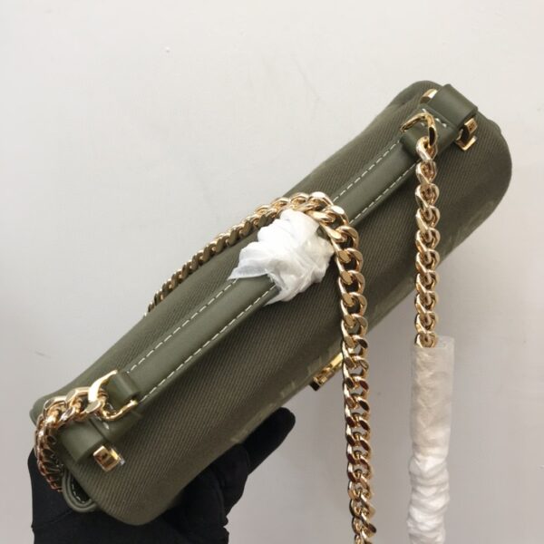 Burberry Lola Medium Canvas Shoulder Bag - Green - Image 4