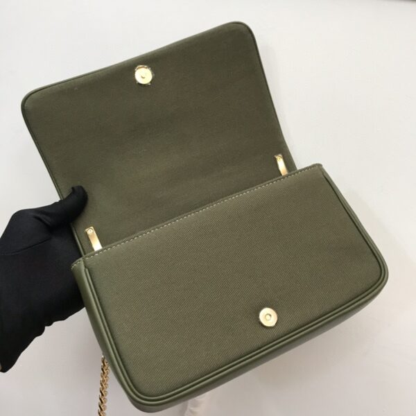 Burberry Lola Medium Canvas Shoulder Bag - Green - Image 3