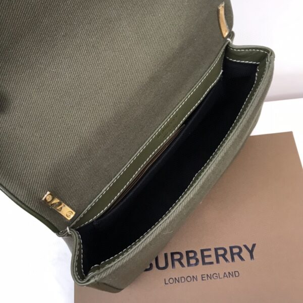 Burberry Lola Medium Canvas Shoulder Bag - Green - Image 2
