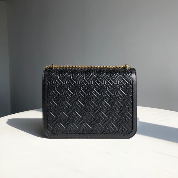 Burberry Small TB Plaid Shoulder Messenger Bag - Black - Image 5