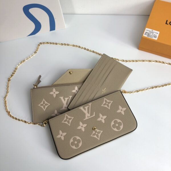 Louis Vuitton Félicie Pochette Chain Bag - Khaki - Image 3