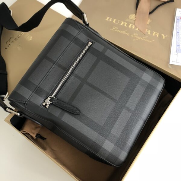Burberry Smoked Plaid Cross-Body Bag - Black - Image 5
