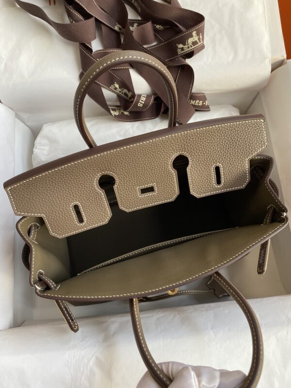 Hermes Birkin Hand-Stitched Handbag - Elephant Gray (Golden Buckle) - Image 3