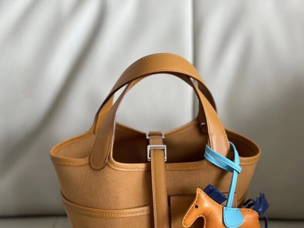 Hermes Cargo Picotin Canvas Handbag - Brown - Image 3