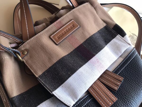 Burberry Canvas Check Bucket Bag - Image 3