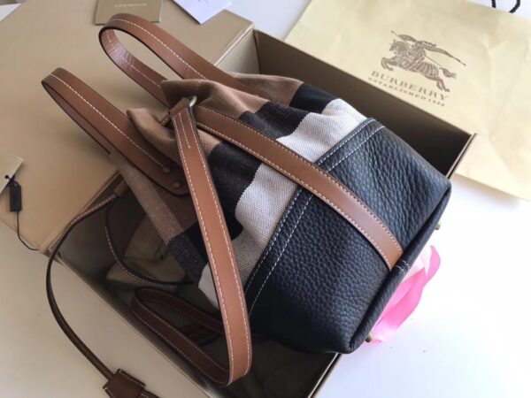 Burberry Canvas Check Bucket Bag - Image 4