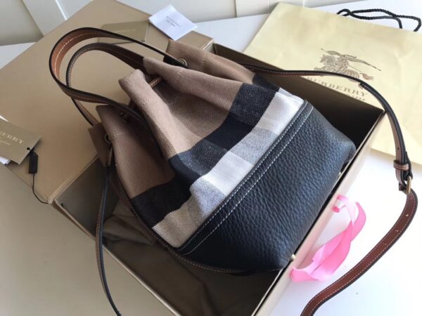 Burberry Canvas Check Bucket Bag - Image 5