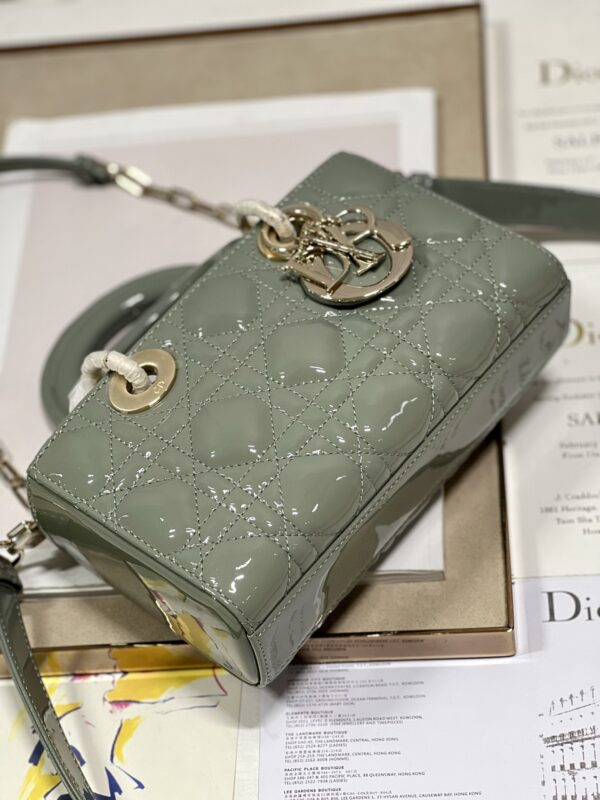 Dior Medium Horizontal Diana Bag - Rock Gray Gold Buckle - Image 4