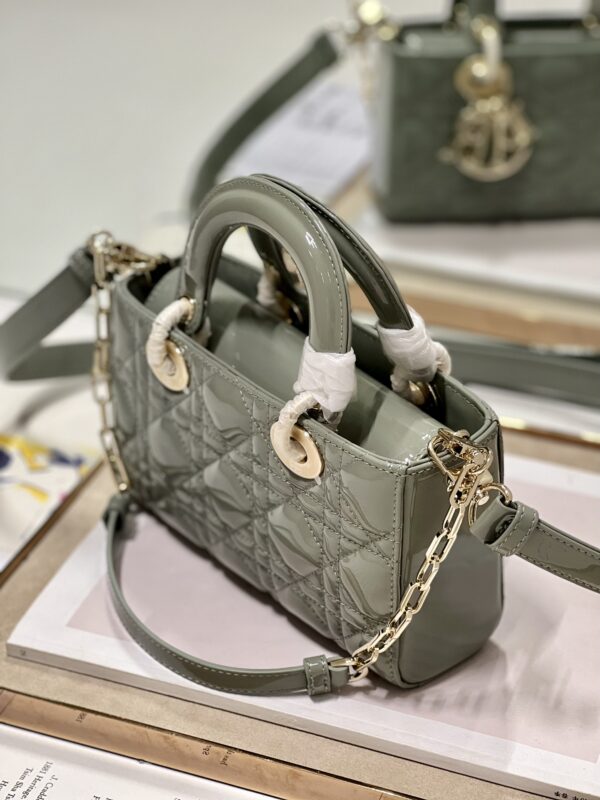Dior Medium Horizontal Diana Bag - Rock Gray Gold Buckle - Image 2