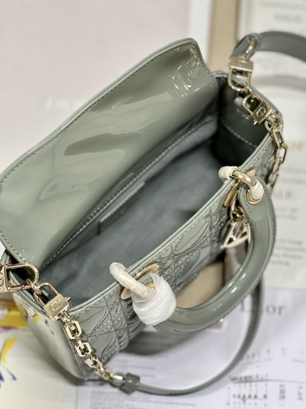 Dior Medium Horizontal Diana Bag - Rock Gray Gold Buckle - Image 3