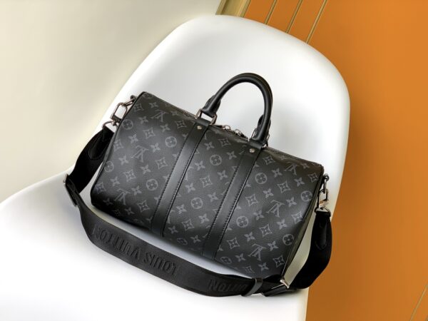 Louis Vuitton Keepall Bandoulière 35 handbag - Gray/Black - Image 4