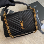 YLS Saint Laurent Large Chain Messenger Bag  - Black