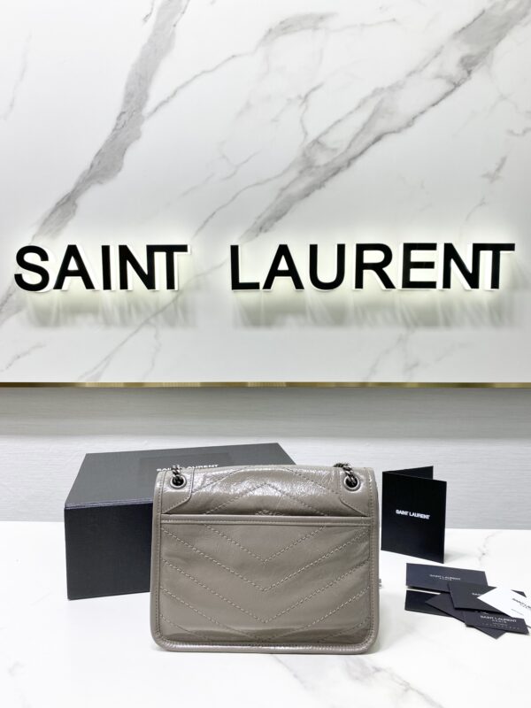 YSL Saint Laurent's Niki's Small Handbag - Light Gray - Image 3
