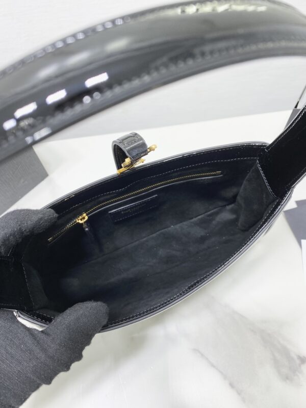 YSL's New Patent Leather Armpit Bag - Black - Image 3