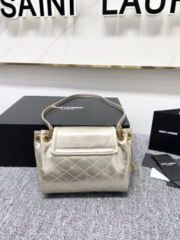 YSL Mini Nolita Imported Nappa Lambskin Bag - Silver - Image 5