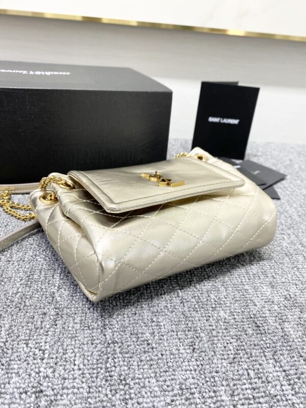 YSL Mini Nolita Imported Nappa Lambskin Bag - Silver - Image 4