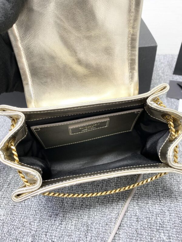 YSL Mini Nolita Imported Nappa Lambskin Bag - Silver - Image 3