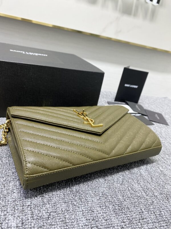 YSL Yves Saint Laurent Clutch Bag - Peanut Green - Image 3