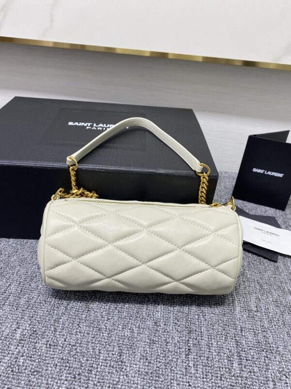 YSL Sade Armpit Cylindrical Bag - White - Image 5