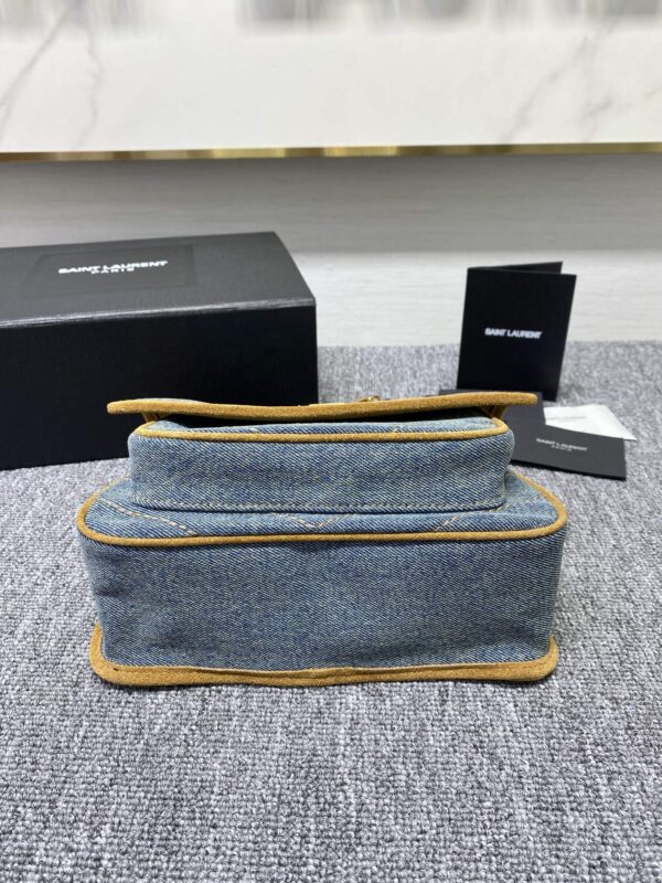 YSL Yves Saint Laurent Denim Large Handbag - Image 4