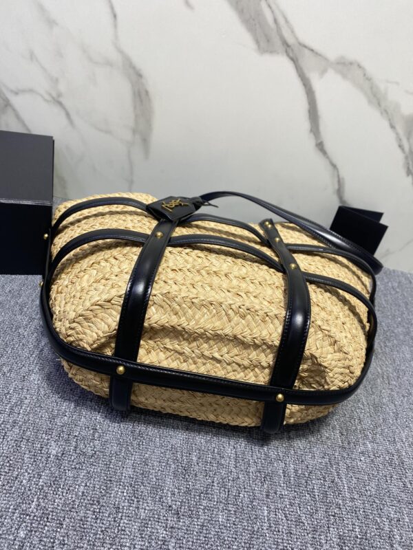 Ysl Saint Laurent Raffia Woven Basket Bag - Image 3