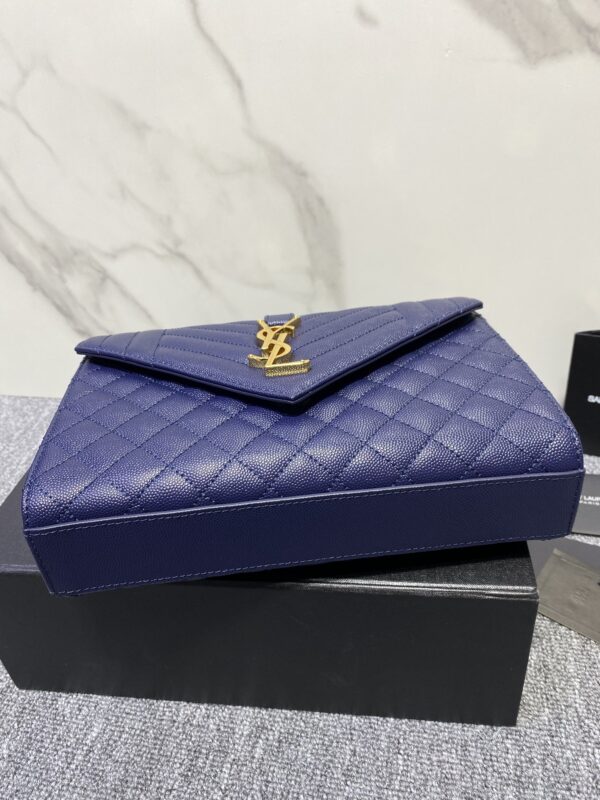 YSL Classic Grid Messenger Bag - Dark Blue - Image 4