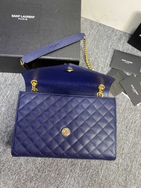 YSL Classic Grid Messenger Bag - Dark Blue - Image 3