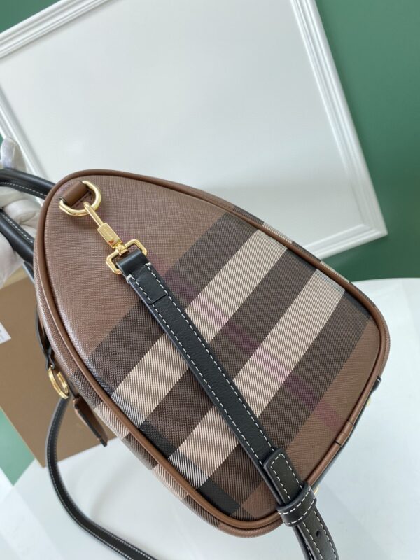 Burberry Birch Brown Plaid Bowling Bag - Image 4