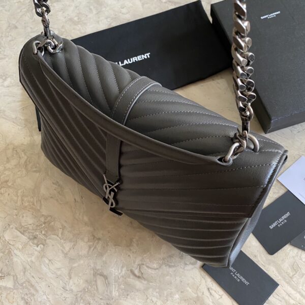 YLS Saint Laurent Large Chain Messenger Bag  - Gray - Image 3