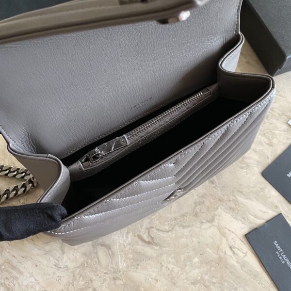 YLS Saint Laurent Medium Chain Messenger Bag  - Gray - Image 2