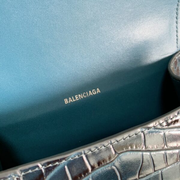 Balenciaga Crocodile Small Hourglass Bag - Blue - Image 5