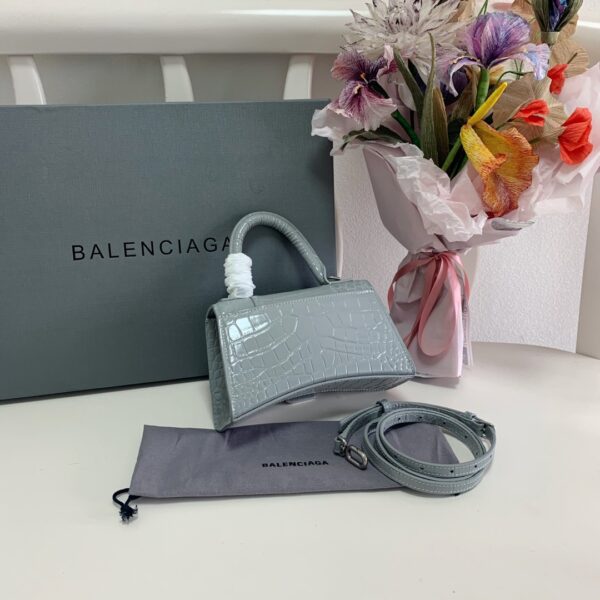 Balenciaga Crocodile Small Hourglass Bag - Gray - Image 2